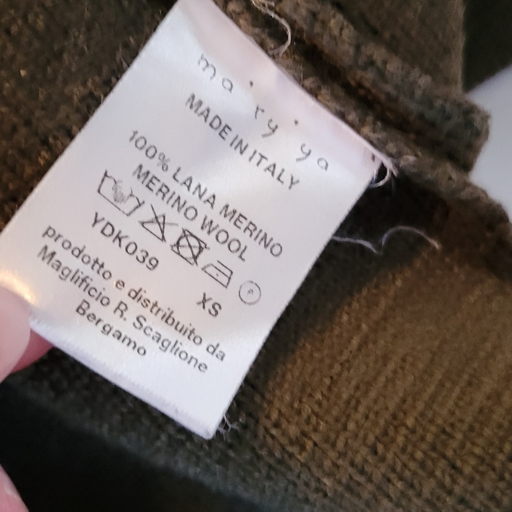 Ma'Ry'Ya Merino Wool Cardi Coat Green XS Oversized - Picture 8 of 12